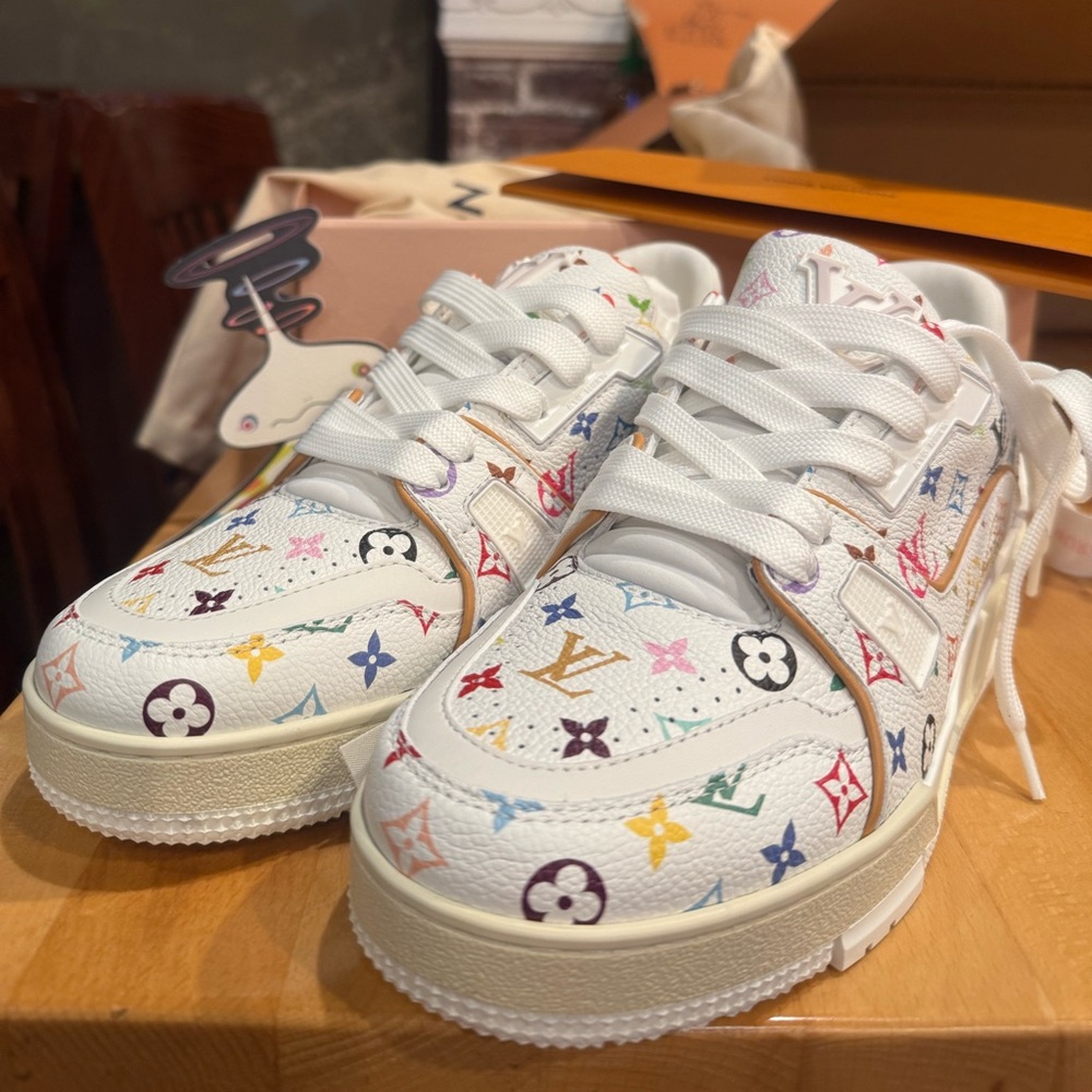 Louis Vuitton White Multicolor Monogram Sneakers